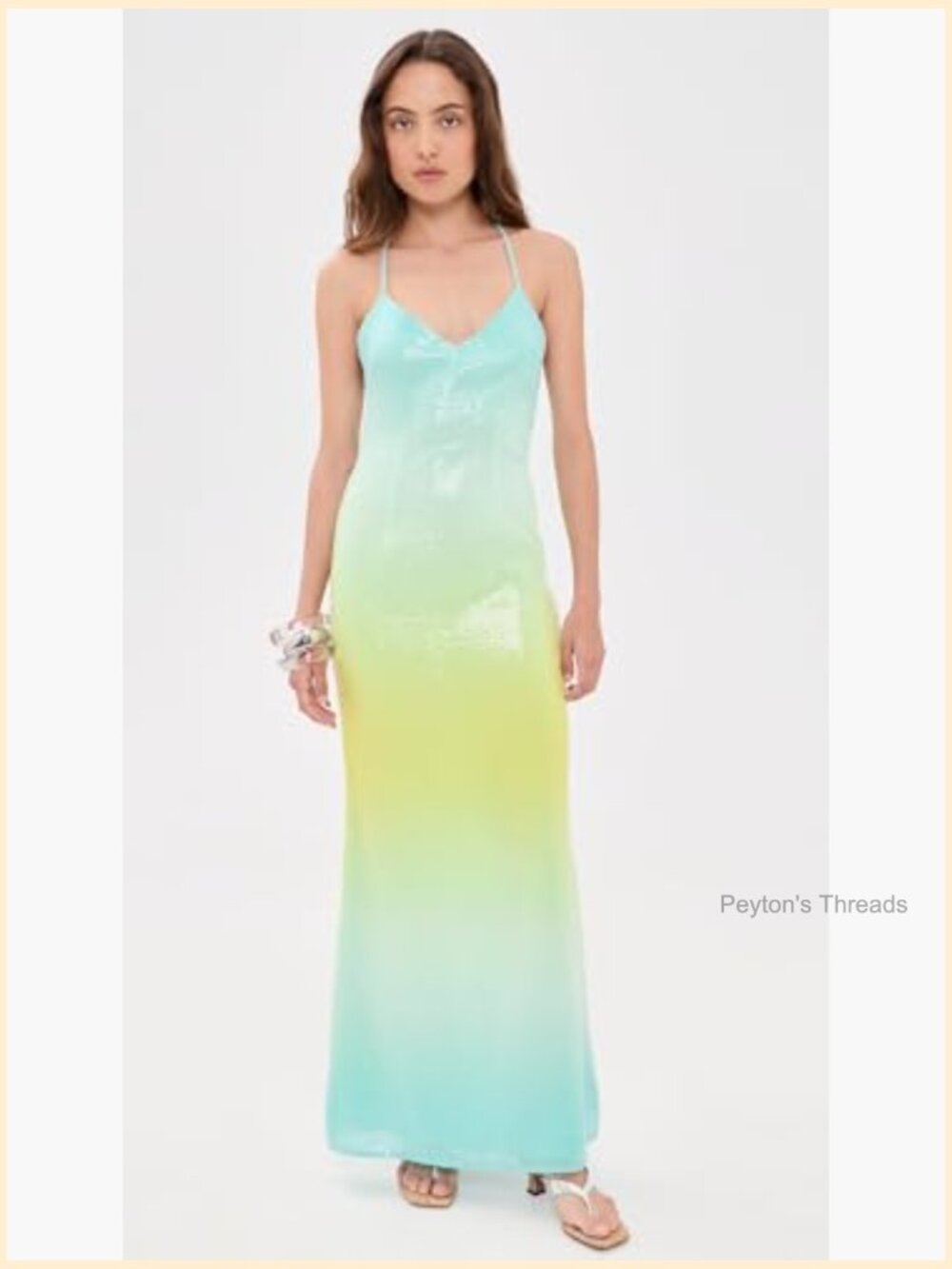 Sequin Maxi Dress with Adjustable Straps - Picture 2 of 6